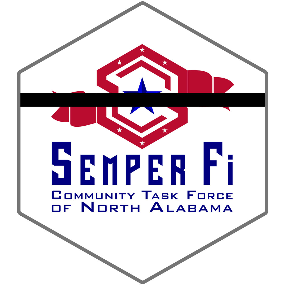 Semper Fi Community Task Force logo with a black line across the image for the In Memoriam page