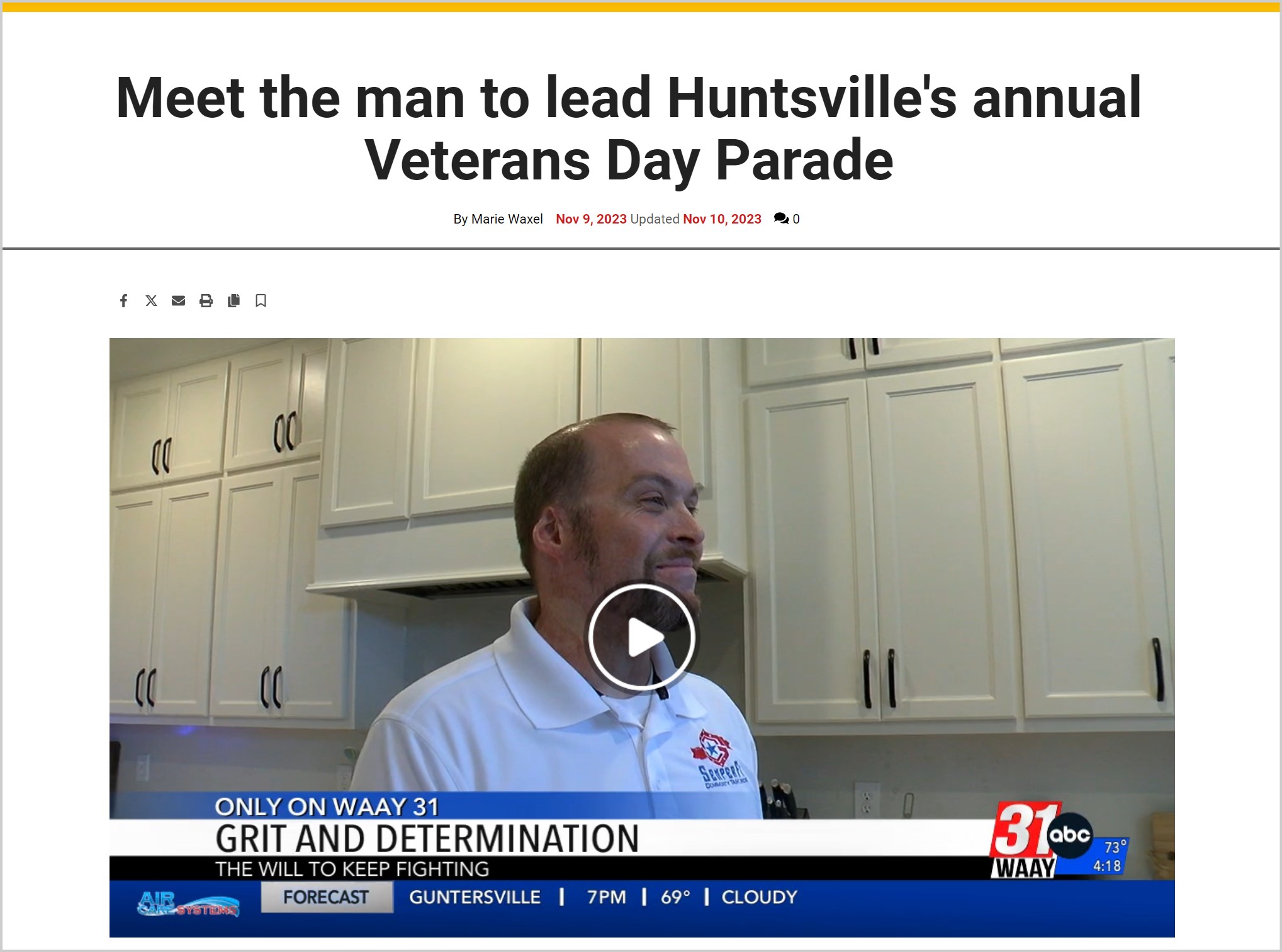 James West to Lead Veterans Day Parade 2023
